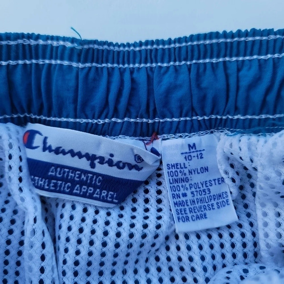 NWT CHAMPION Boys Swim Shorts Blue Turquoise Drawstring Beach Pool M (10-12) - Picture 4 of 10